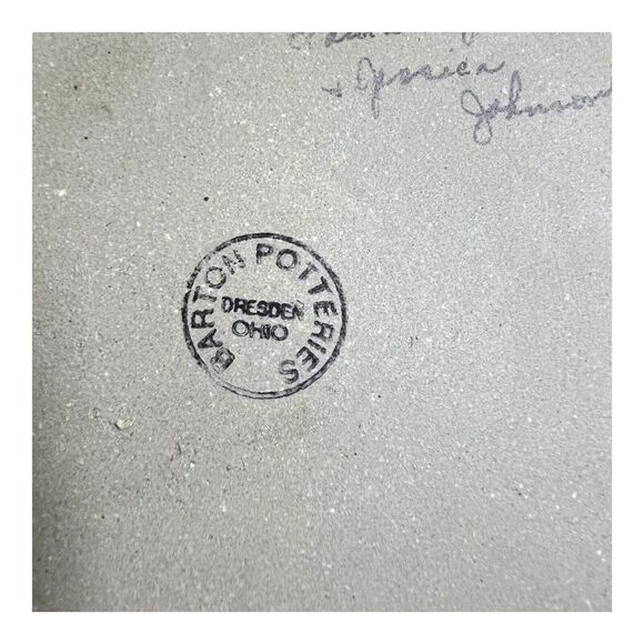 Barton Pottery Santa’s Treat Plate Dresden OH 6.25" Christmas Tree Cookies Milk - Picture 3 of 5